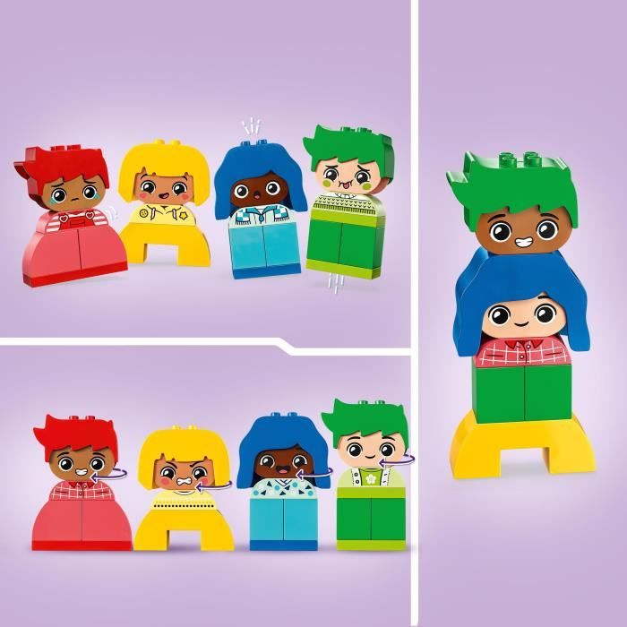 LEGO 10415 DUPLO My First Fortes Émotions et Grands Sentiments Jouet pour Bébés 23 Briques Colorées et 4 Personnages