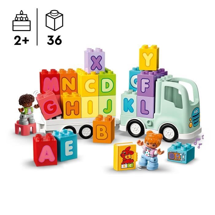 LEGO 10421 DUPLO Ma Ville Le Camion de l’Alphabet Jouet d’Apprentissage de l’Alphabet pour Enfants Des 2 Ans