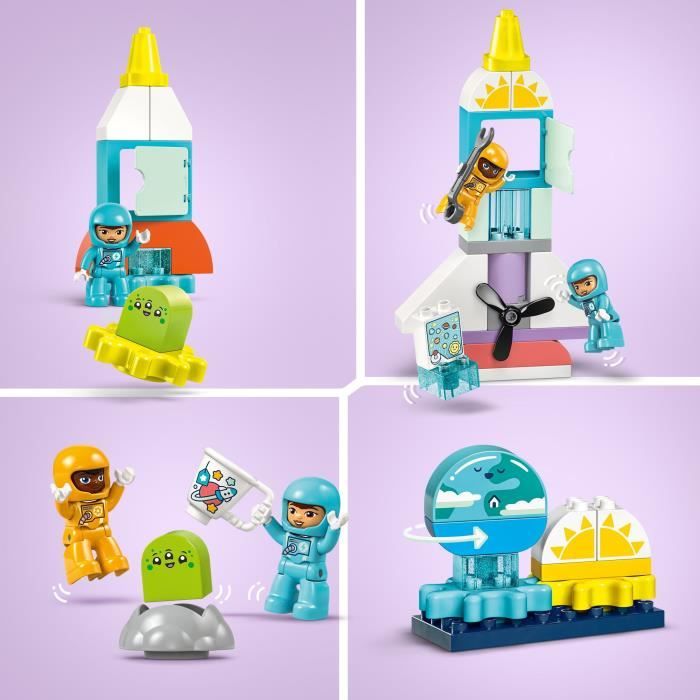 LEGO 10422 DUPLO L’Aventure en Navette Spatiale 3-en-1 Jouet de Construction de Fusée Jeu Éducatif