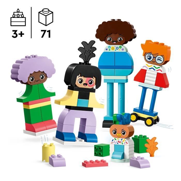 LEGO 10423 DUPLO Ma Ville Personnages a Construire aux Différentes Émotions Jouet avec 71 Briques avec 5 Personnages