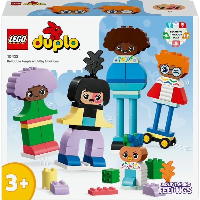 LEGO 10423 DUPLO Ma Ville Personnages a Construire aux Différentes Émotions Jouet avec 71 Briques avec 5 Personnages