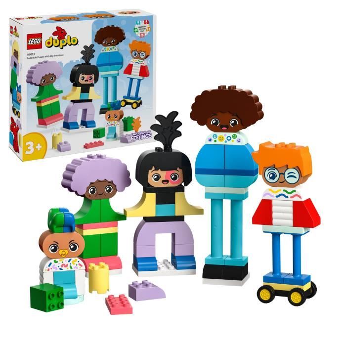 LEGO 10423 DUPLO Ma Ville Personnages a Construire aux Différentes Émotions Jouet avec 71 Briques avec 5 Personnages