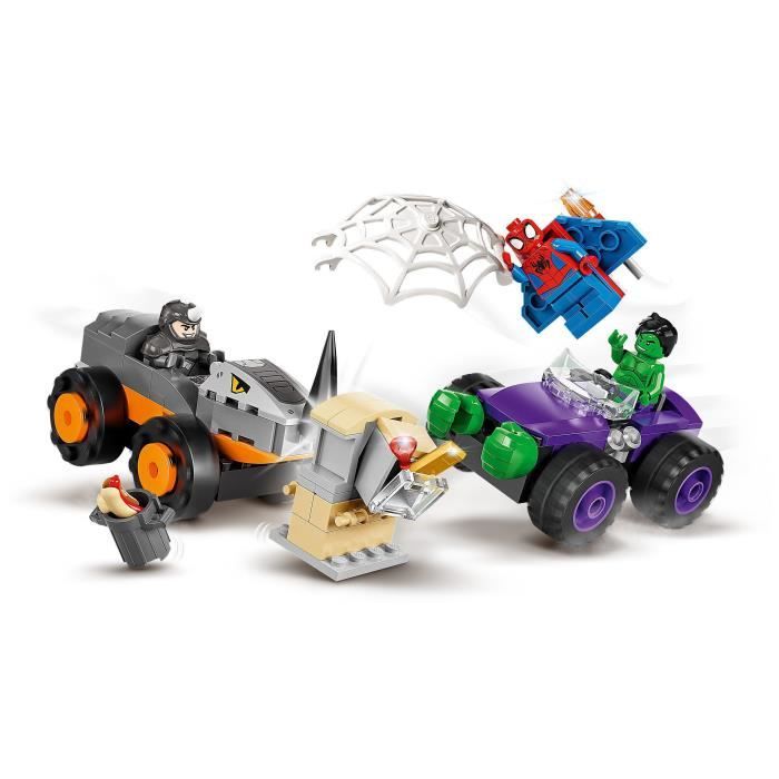 LEGO 10782 Marvel Spidey et Ses Amis Extraordinaires Le Combat Des Camions Hulk contre le Rhino Jouet Enfants + 4 Ans