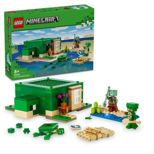 LEGO 21254 Minecraft La Maison de la Plage de la Tortue Jouet avec Accessoires Minifigurines des Personnages du Jeu