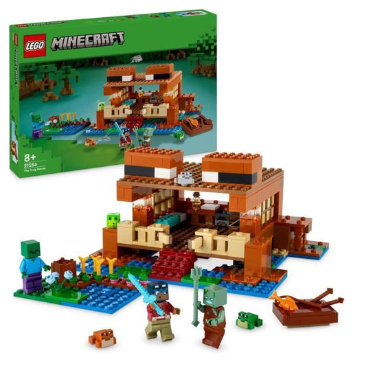 LEGO 21256 Minecraft La Maison de la Grenouille Jouet avec Figurines d’Animaux Personnages: Zombie et Explorateur