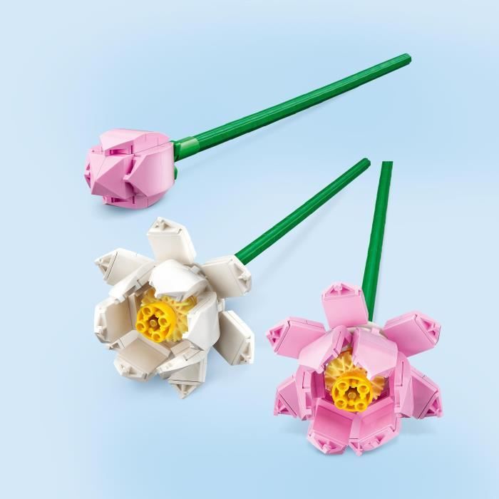 LEGO 40647 Creator Les Fleurs de Lotus Kit de Construction pour Filles et Garçons Des 8 Ans avec 3 Fleurs Artificielles