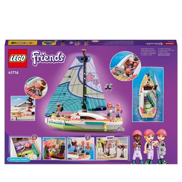 LEGO 41716 Friends L’Aventure en Mer de Stéphanie Jouet de Bateau et Drone Voyage avec Mini-poupées Enfants Des 7 Ans