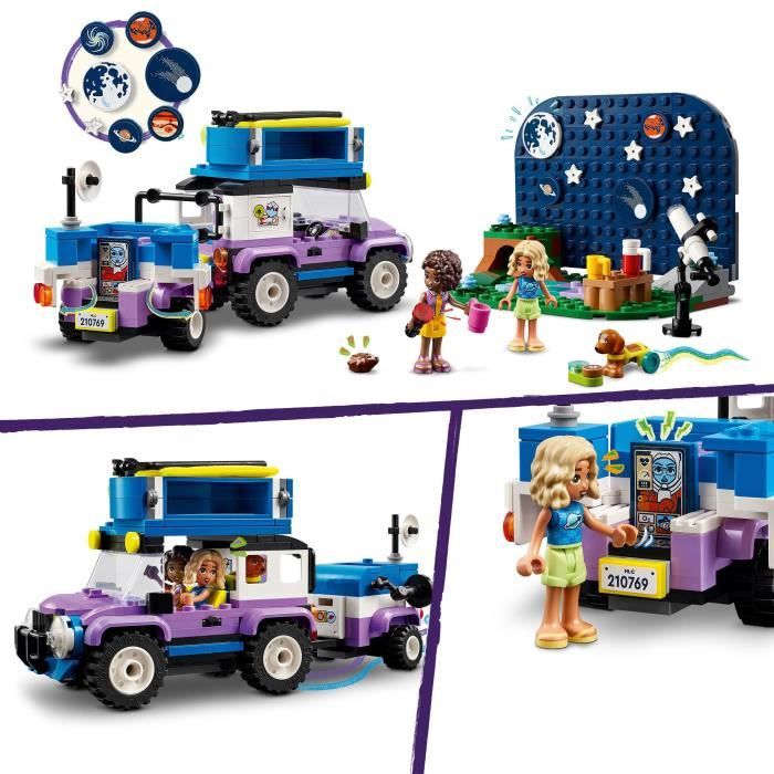 LEGO 42603 Friends Le Camping-Car d’Observation des Étoiles Jouet pour Enfants avec Figurines Animales plus Mini-Poupées