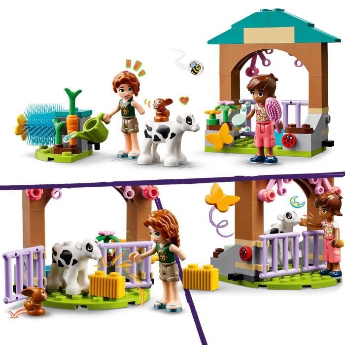 LEGO 42607 Friends L’Étable du Veau d’Autumn Jouet de Ferme avec Animaux pour Enfants 2 Figurines Figurine de Lapin