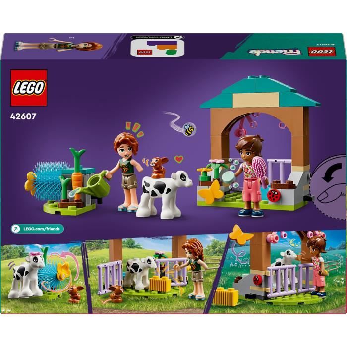 LEGO 42607 Friends L’Étable du Veau d’Autumn Jouet de Ferme avec Animaux pour Enfants 2 Figurines Figurine de Lapin