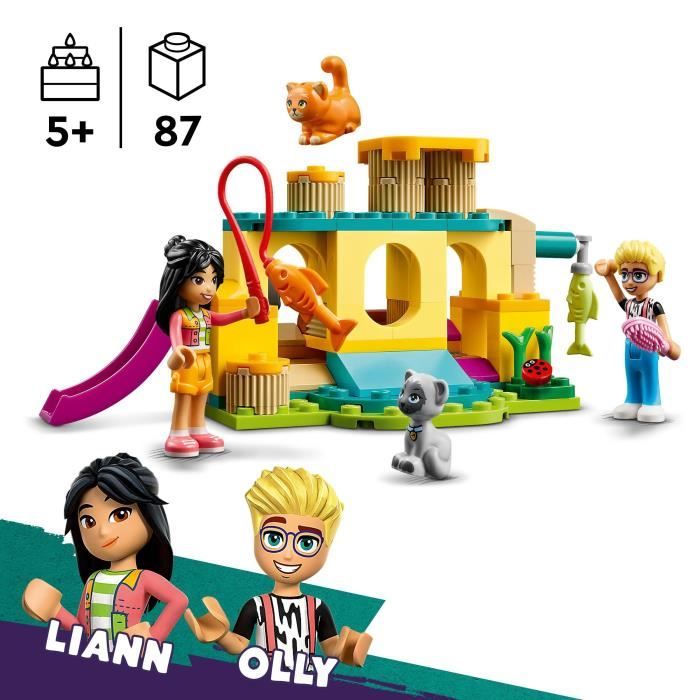 LEGO 42612 Friends Les Aventures des Chats au Parc Jouets avec Animaux et Figurines dont Olly Liann et 2 Figurines