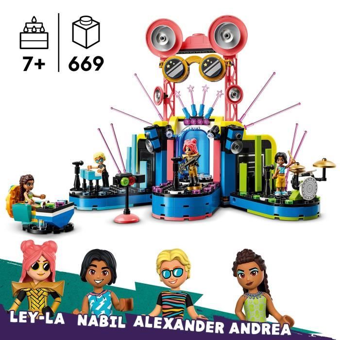 LEGO 42616 Friends Le Spectacle Musical de Heartlake City Jouet avec 4 Figurines Andrea Scene et Instruments