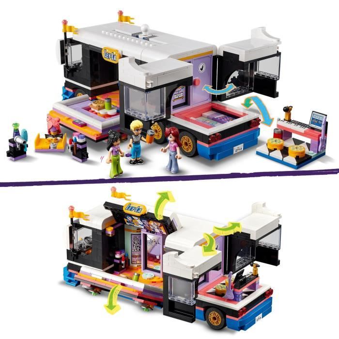 LEGO 42619 Friends Le Tourbus de la Star de la Pop Jouet Musical avec 4 Mini-Poupées Cadeau pour Enfants Des 8 Ans