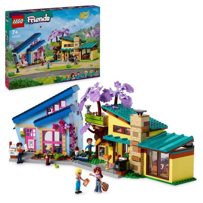 LEGO 42620 Friends Les Maisons Familiales d’Olly et de Paisley Jouet de Poupée avec Figurines et Accessoires