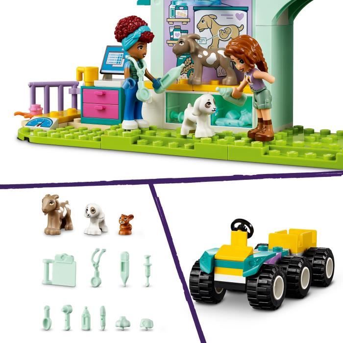 LEGO 42632 Friends La Clinique Vétérinaire des Animaux de la Ferme Jouet avec 2 Figurines et 3 Animaux Cadeau Enfants