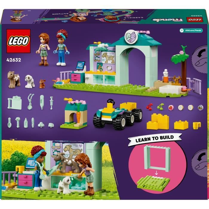 LEGO 42632 Friends La Clinique Vétérinaire des Animaux de la Ferme Jouet avec 2 Figurines et 3 Animaux Cadeau Enfants