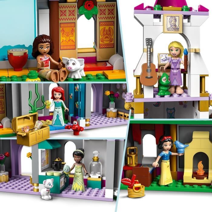 LEGO 43205 Disney Princess Aventures Épiques dans le Château Jouet Ariel Vaiana et Raiponce Figurines Animaux Enfants