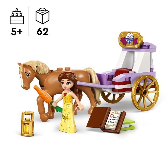 LEGO 43233 Disney Princess L’Histoire de Belle - La Caleche Jouet avec Mini Poupée Princesse La Belle et la Bete