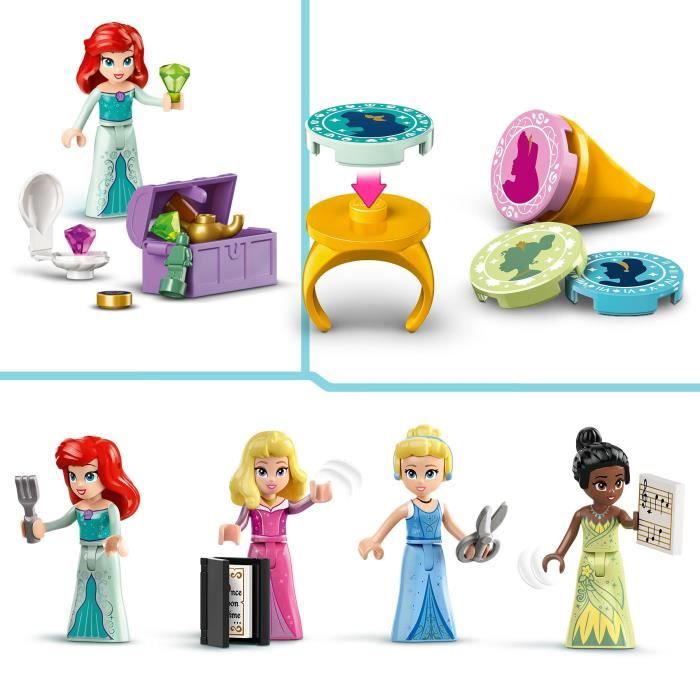 LEGO 43246 Disney Princess Les Aventures des Princesses Disney au Marché Jouet avec 4 Mini Poupées: Ariel Cendrillon