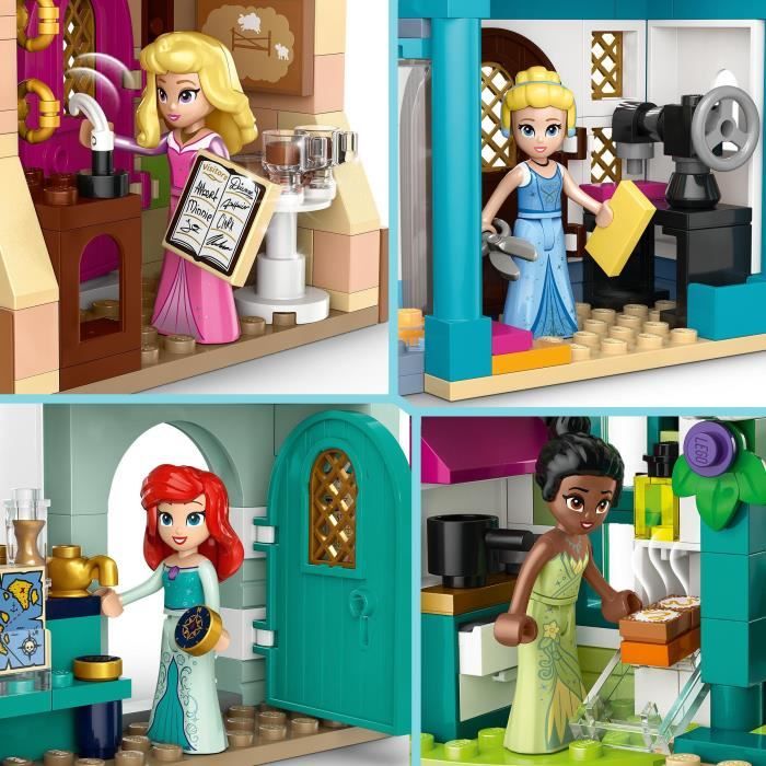 LEGO 43246 Disney Princess Les Aventures des Princesses Disney au Marché Jouet avec 4 Mini Poupées: Ariel Cendrillon