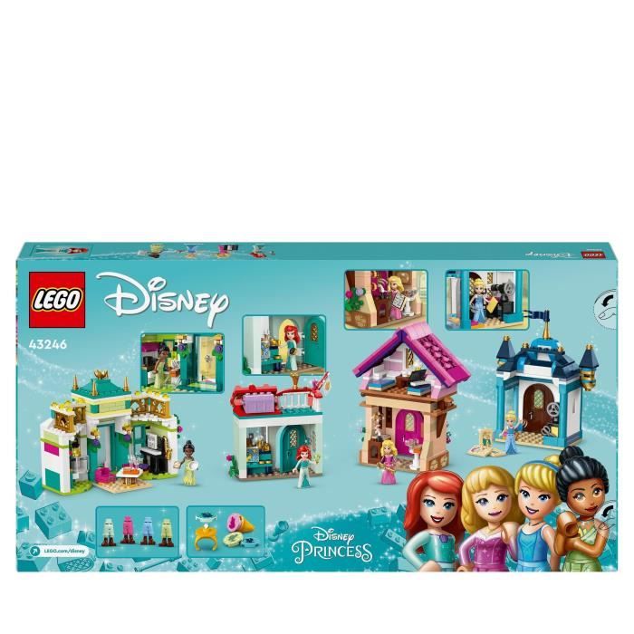 LEGO 43246 Disney Princess Les Aventures des Princesses Disney au Marché Jouet avec 4 Mini Poupées: Ariel Cendrillon