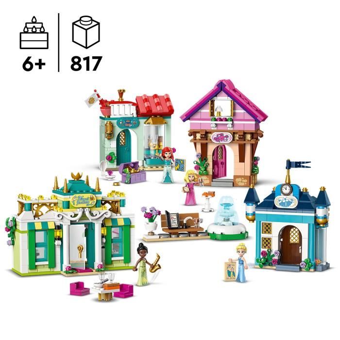 LEGO 43246 Disney Princess Les Aventures des Princesses Disney au Marché Jouet avec 4 Mini Poupées: Ariel Cendrillon