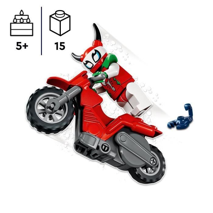 LEGO 60332 City Stuntz La Moto de Cascade du Scorpion Téméraire Jouet de Cascadeur Stuntz Cadeau pour Enfants de 5