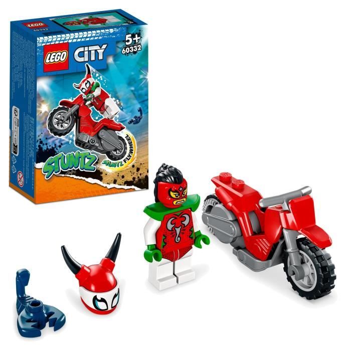 LEGO 60332 City Stuntz La Moto de Cascade du Scorpion Téméraire Jouet de Cascadeur Stuntz Cadeau pour Enfants de 5