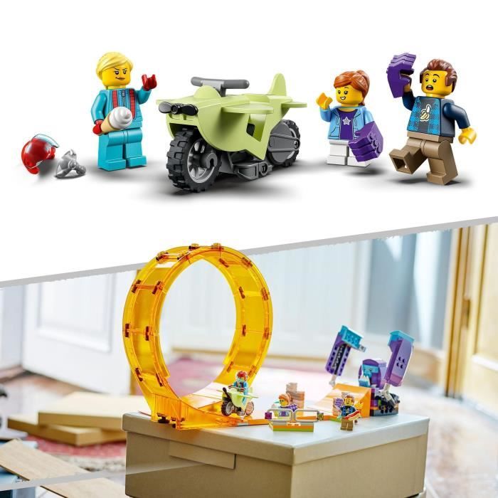 LEGO 60338 City Stuntz Le Looping du Chimpanzé Cogneur Figurines de Cascadeur Stuntz Jouet Moto de Cascade Enfants