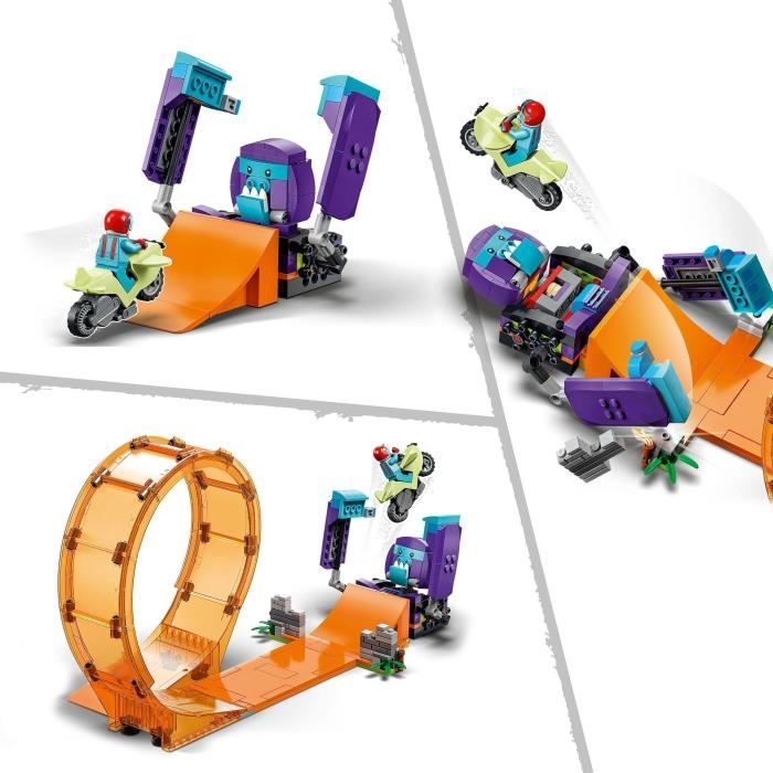 LEGO 60338 City Stuntz Le Looping du Chimpanzé Cogneur Figurines de Cascadeur Stuntz Jouet Moto de Cascade Enfants