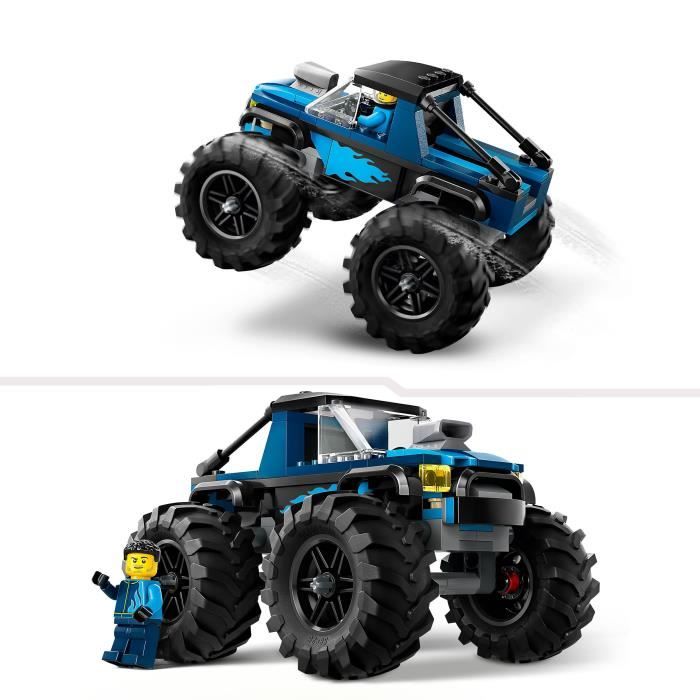 LEGO 60402 City Le Monster Truck Bleu Jouet Camion Tout-Terrain et Minifigurine de Conducteur Cadeau Enfants