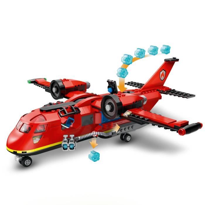 LEGO 60413 City L’Avion de Sauvetage des Pompiers Jouet avec 3 Minifigurines de Pilote Pompiere