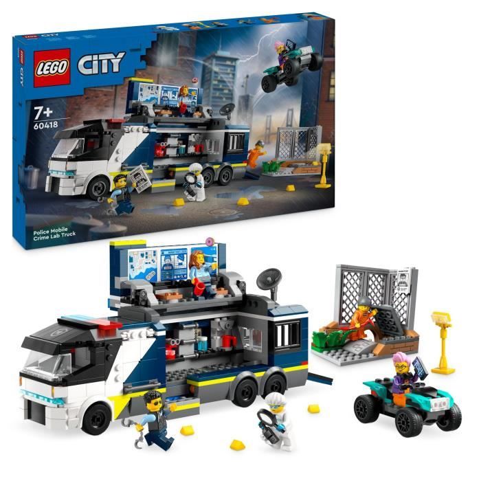 LEGO 60418 City Le Laboratoire de Police Scientifique Mobile Jouet de Quad Cadeau Enfants Des 7 Ans et Minifigurines