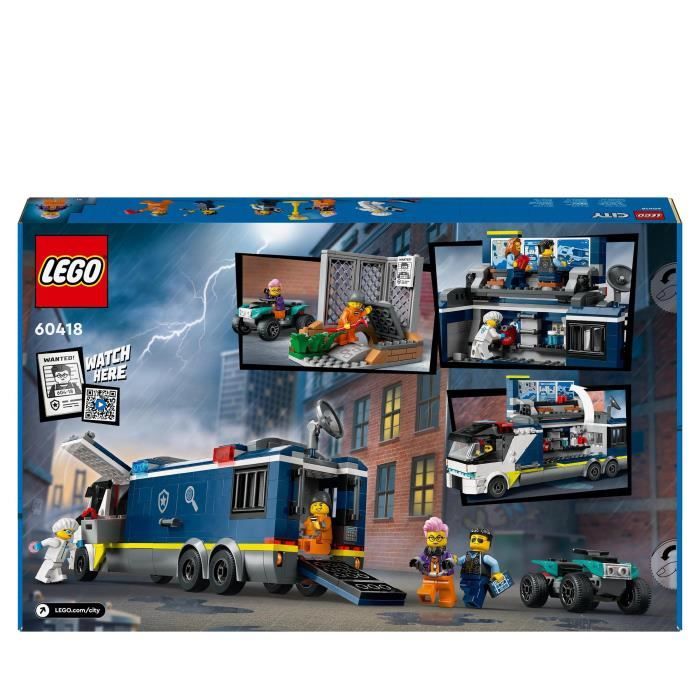 LEGO 60418 City Le Laboratoire de Police Scientifique Mobile Jouet de Quad Cadeau Enfants Des 7 Ans et Minifigurines