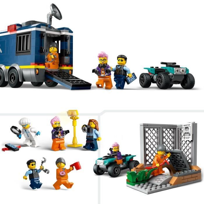 LEGO 60418 City Le Laboratoire de Police Scientifique Mobile Jouet de Quad Cadeau Enfants Des 7 Ans et Minifigurines