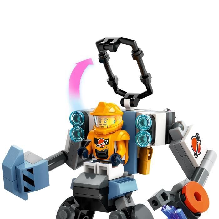 LEGO 60428 City Le Robot de Chantier de l’Espace Jouet de Figurine de Robot avec Tenue Spatiale Cadeau Enfants 6 Ans