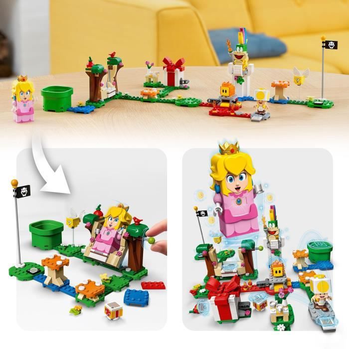 LEGO 71403 Super Mario Pack de Démarrage Les Aventures de Peach Jouet Lemmy Figurine Interactive Toad pour Enfants 6 Ans