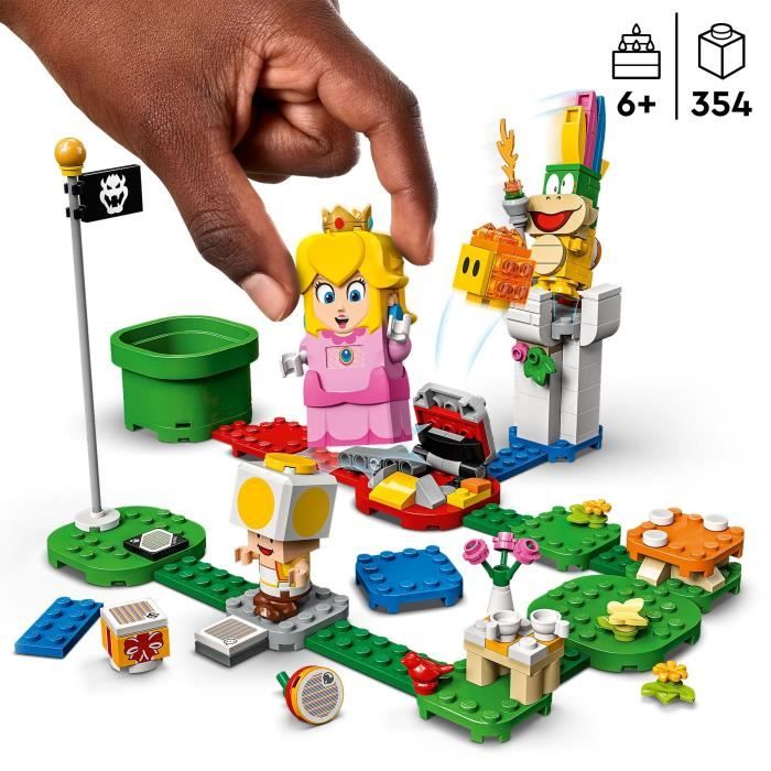 LEGO 71403 Super Mario Pack de Démarrage Les Aventures de Peach Jouet Lemmy Figurine Interactive Toad pour Enfants 6 Ans