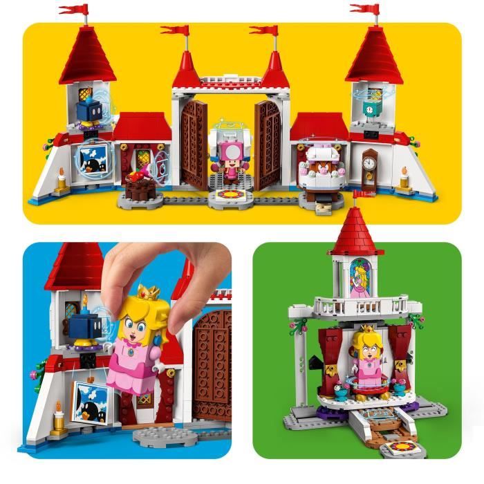 LEGO 71408 Super Mario Ensemble d’Extension Le Château de Peach Jouet Château Fort Figurine Bowser Toadette Enfant 8 Ans