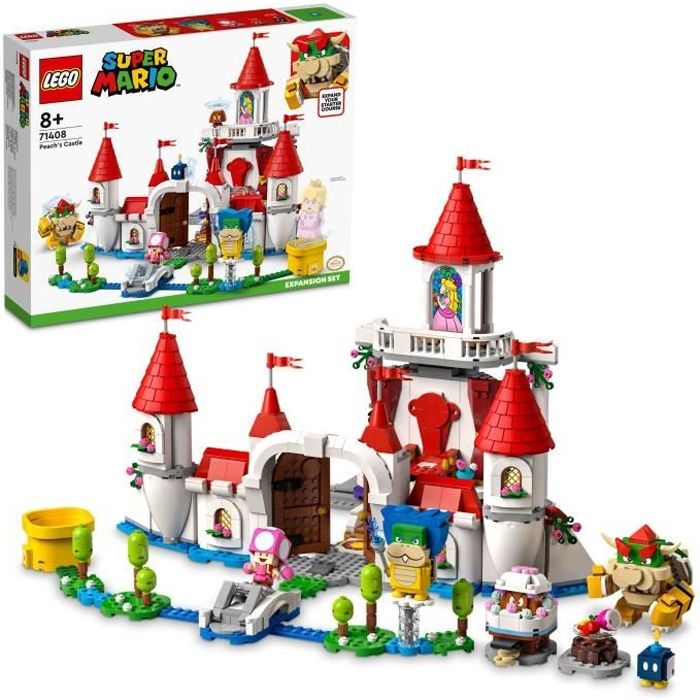 LEGO 71408 Super Mario Ensemble d’Extension Le Château de Peach Jouet Château Fort Figurine Bowser Toadette Enfant 8 Ans