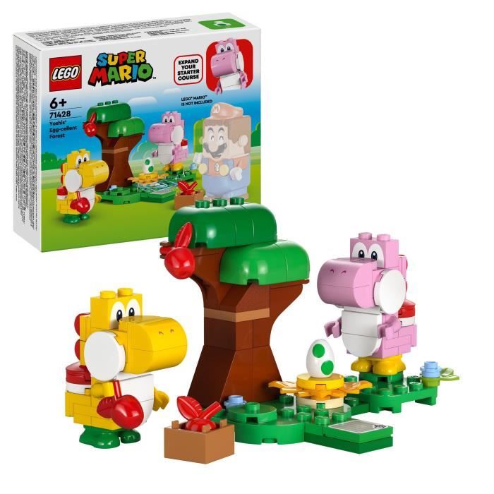 LEGO 71428 Super Mario Ensemble d’Extension Foret de Yoshi Jouet pour Enfants avec 2 Figurines Yoshi