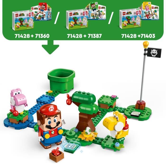 LEGO 71428 Super Mario Ensemble d’Extension Foret de Yoshi Jouet pour Enfants avec 2 Figurines Yoshi