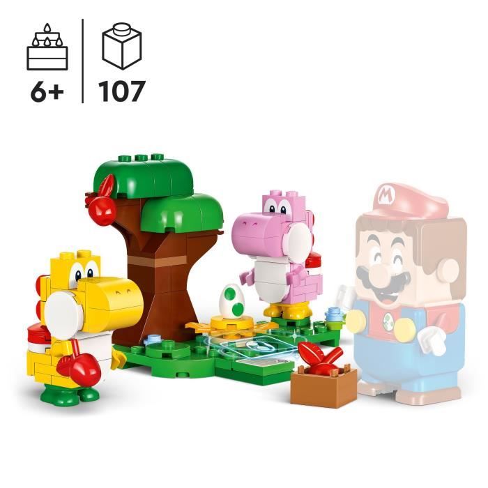 LEGO 71428 Super Mario Ensemble d’Extension Foret de Yoshi Jouet pour Enfants avec 2 Figurines Yoshi