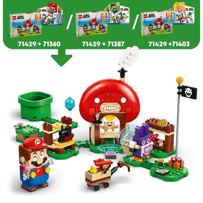 LEGO 71429 Super Mario Ensemble d’Extension Carottin et la Boutique Toad Jouet pour Enfants Des 6 Ans avec 2 Figurines