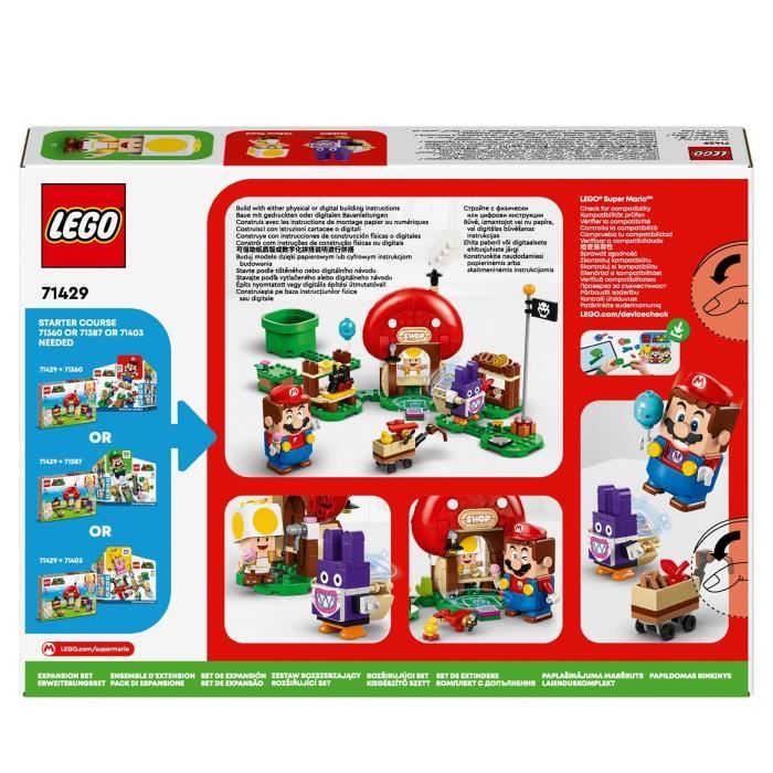 LEGO 71429 Super Mario Ensemble d’Extension Carottin et la Boutique Toad Jouet pour Enfants Des 6 Ans avec 2 Figurines