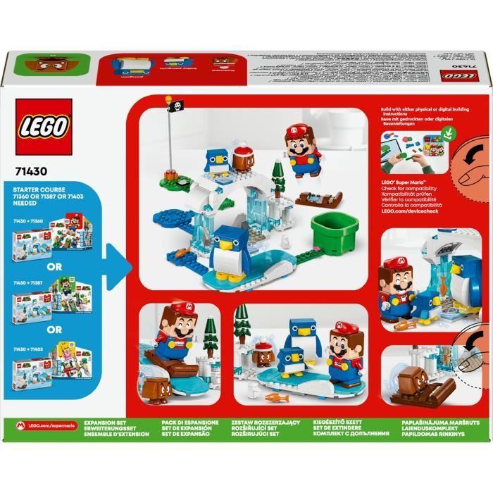 LEGO 71430 Super Mario Ensemble d’Extension Aventure dans la Neige pour la Famille Pingouin Jouet avec Figurine Goomba