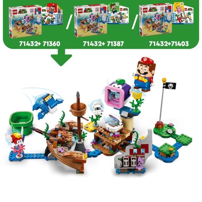 LEGO 71432 Super Mario Ensemble d’Extension Aventure dans l’Épave Engloutie avec Dorrie Jouet avec Figurines