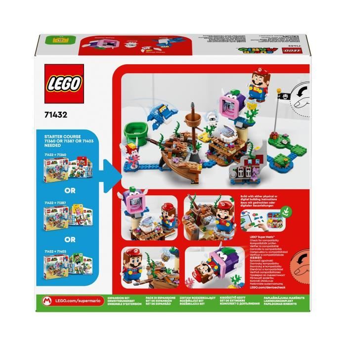 LEGO 71432 Super Mario Ensemble d’Extension Aventure dans l’Épave Engloutie avec Dorrie Jouet avec Figurines