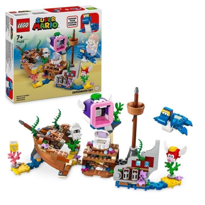 LEGO 71432 Super Mario Ensemble d’Extension Aventure dans l’Épave Engloutie avec Dorrie Jouet avec Figurines