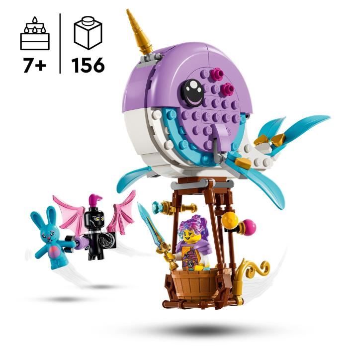 LEGO 71472 DREAMZzz La Montgolfiere Narval d’Izzie Jouet d’Animaux Marins Sauvetage de Lapin Bunchu avec Figurine